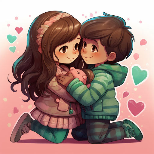 Childlike love in animated plush, light and colorful