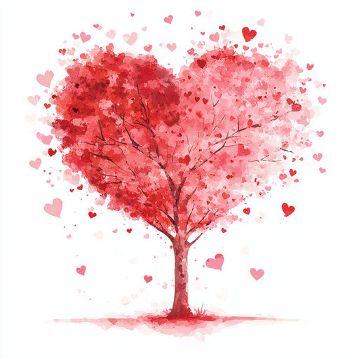 Heart-shaped pink tree for Valentine's Day