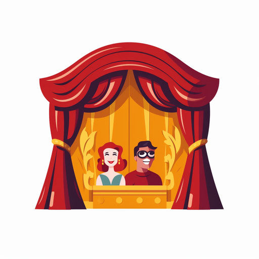 Minimalist theater illustration on white background