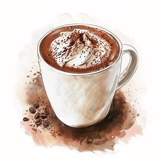 Photo Realistic Hot Chocolate Clipart on Flat White Background