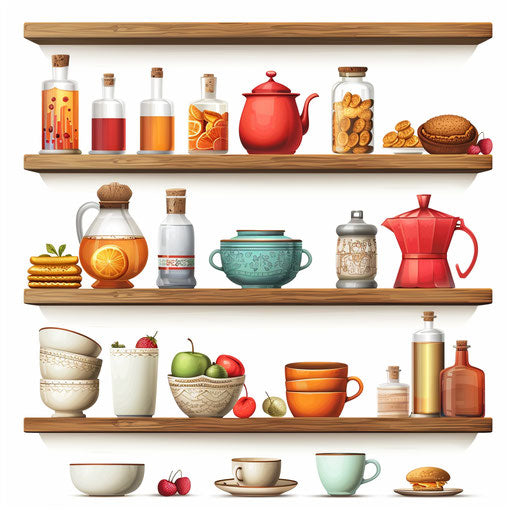 Shelf clipart in a photorealistic style on white background