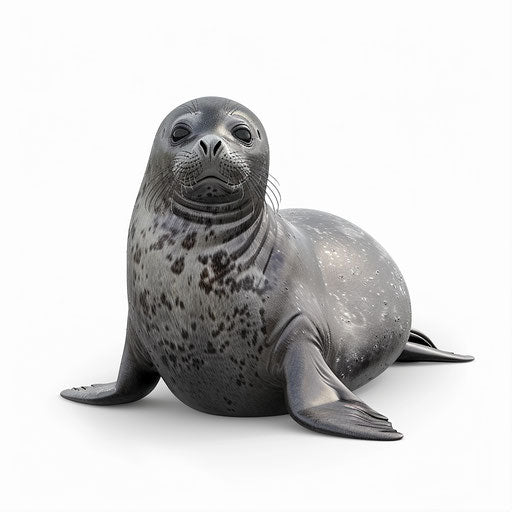 Realistic seal clipart on plain white background with smooth gradients
