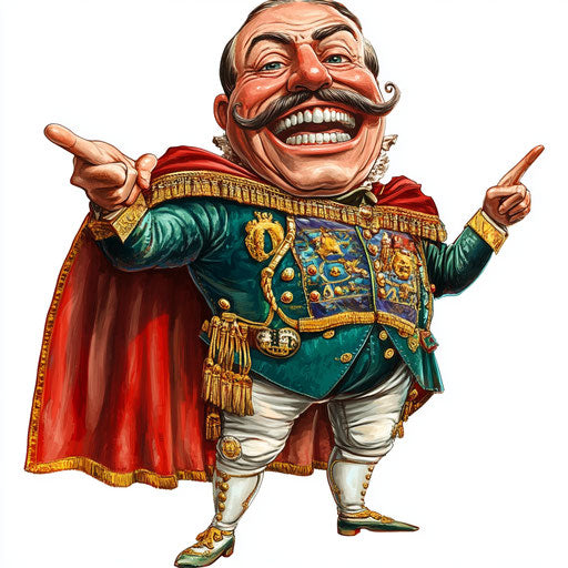 Humorous caricature of a Maximilian I of Mexico clipart