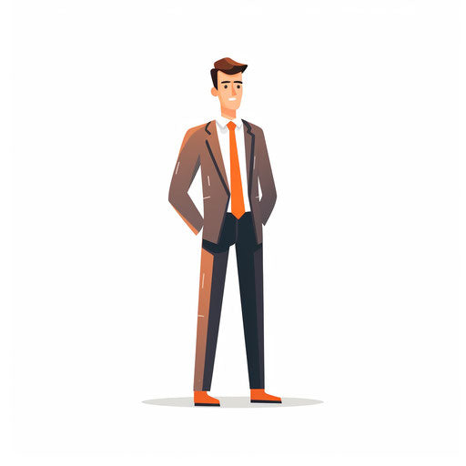 Minimalist manager clipart on white background