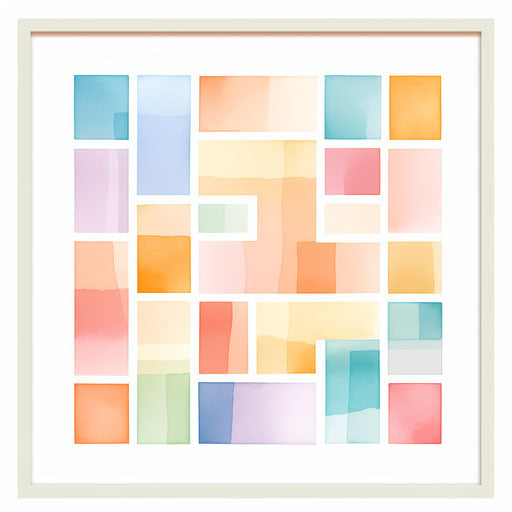 Square clipart in the style of Pastel Colors Art