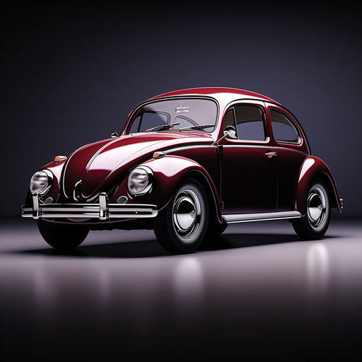 VW Beetle classic car Burgundy