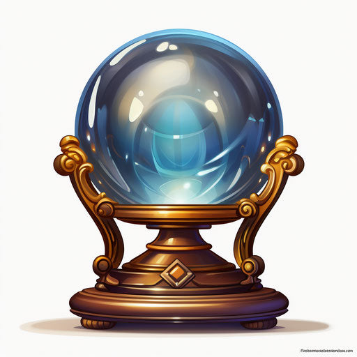 Crystal ball illustration in Chiaroscuro Art style