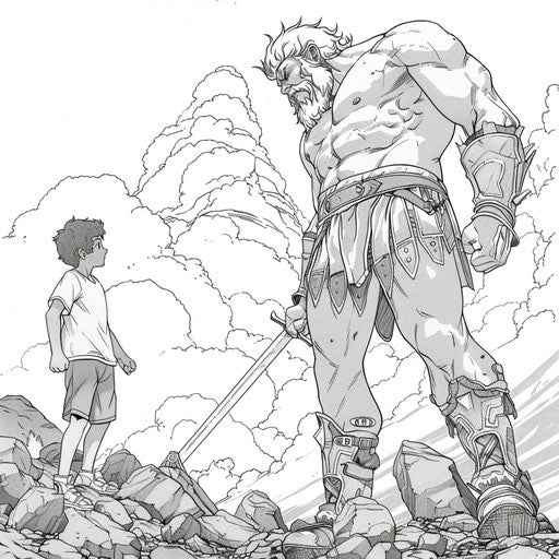 David And Goliath Coloring Page Art to Color
