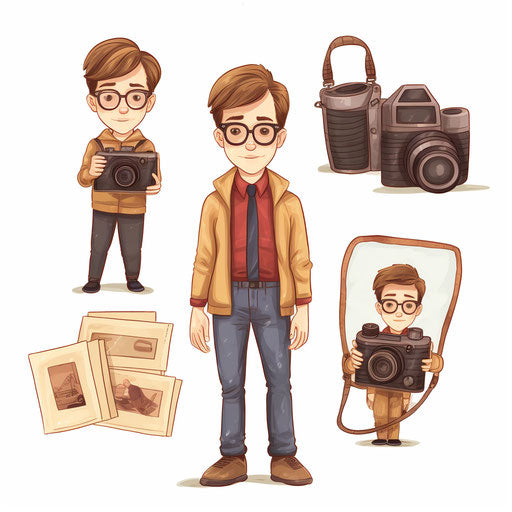 Picture day clipart in Minimalist style, on white background