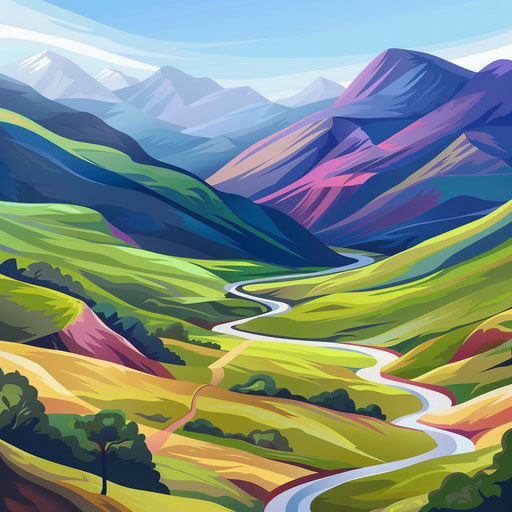 Valley clipart in photo realistic style on white background