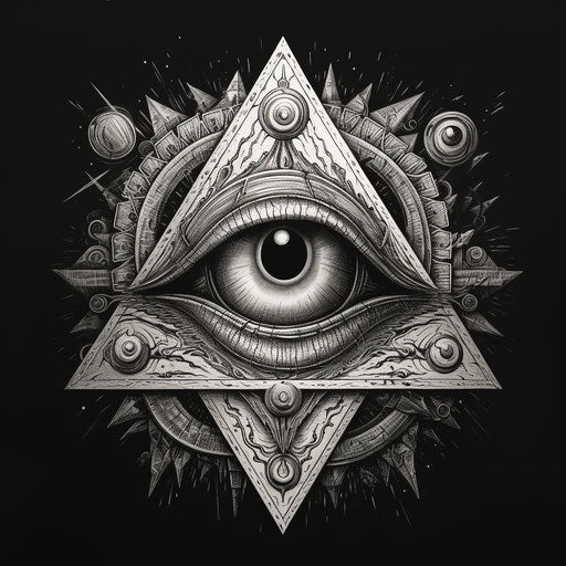 All-seeing eye for Masonic members, rustic Renaissance realism style