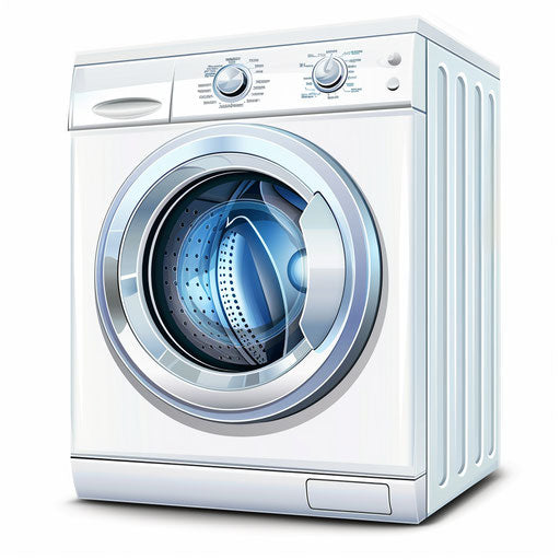 Detailed clipart of washing machine with intricate patterns and colors