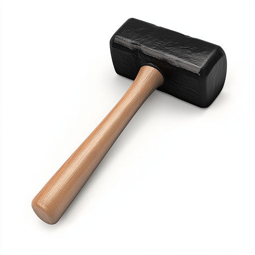 3D Rubber Mallet on flat white background