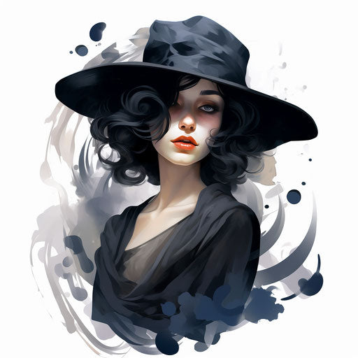 Animated clipart in the style of Chiaroscuro Art, on white background