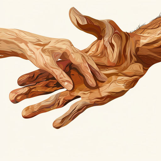 Helping others clipart in photo realistic style with flat white background, dynamic shadows and intricate details