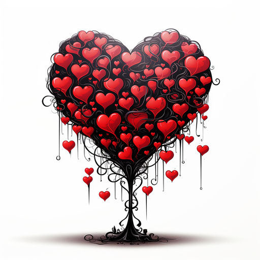 Balloon clipart in the style of Chiaroscuro Art, on white background