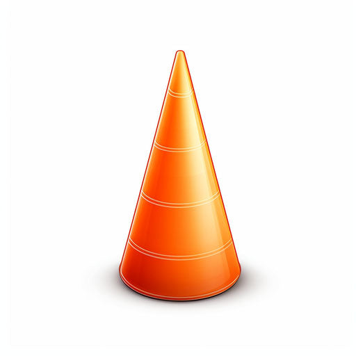 Minimalist style cone clipart, on white background