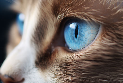 Cat with blue eyes, dark beige and dark aquamarine style