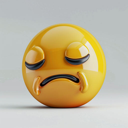 Sad realistic illustration on flat white backdrop