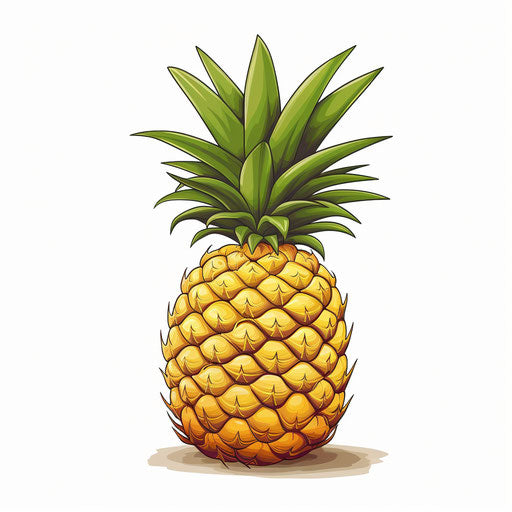 Minimalistic pineapple on white background