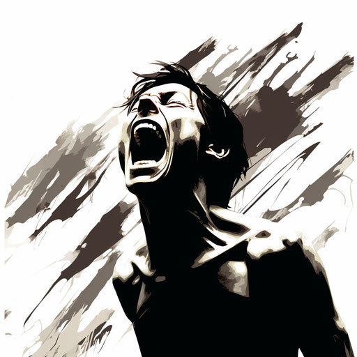 Scream clipart in the style of Chiaroscuro Art