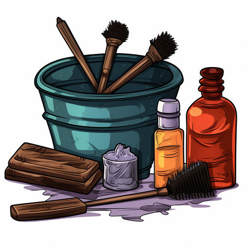 Hygiene clipart in the style of Chiaroscuro Art, on a white background