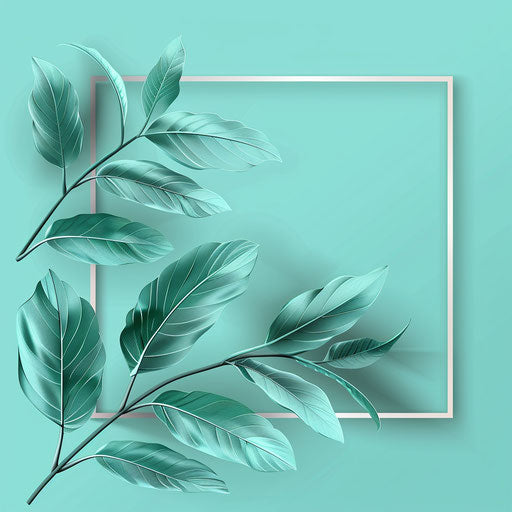 Realistic banner clipart on flat, serene aqua background