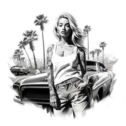California girl car tattoo