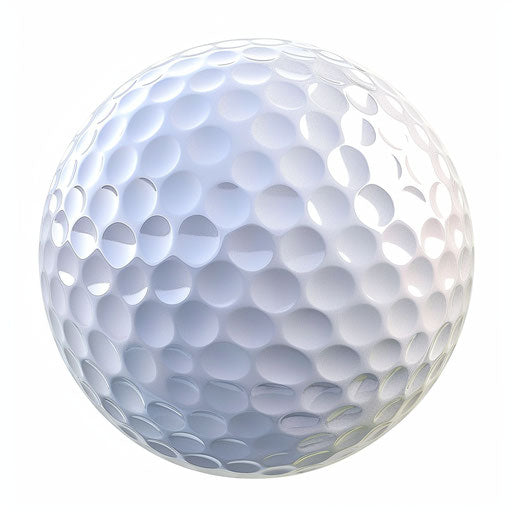Golf ball clipart in photo realistic style on flat white background