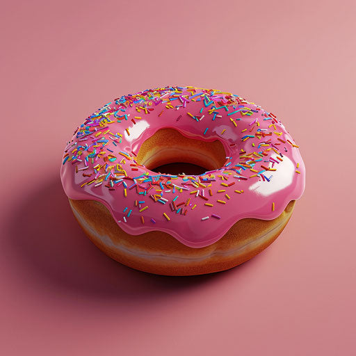 Realistic Donut Clipart with Random Flat Background