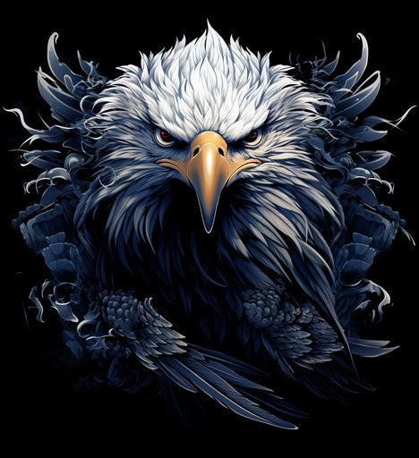 Eagle tattoo design in intricate black and white style