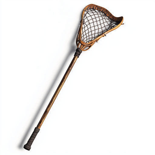 3D lacrosse stick with flat white background