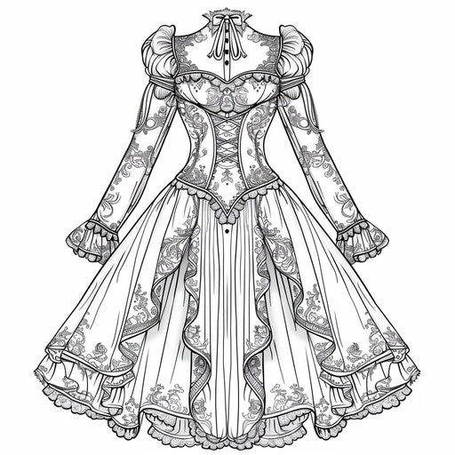 Stylish dress with intricate patterns and embellishments