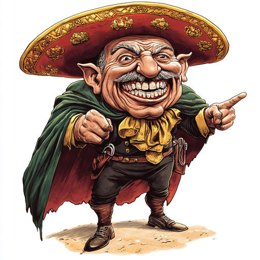 Humorous caricature of a Maximilian I of Mexico clipart