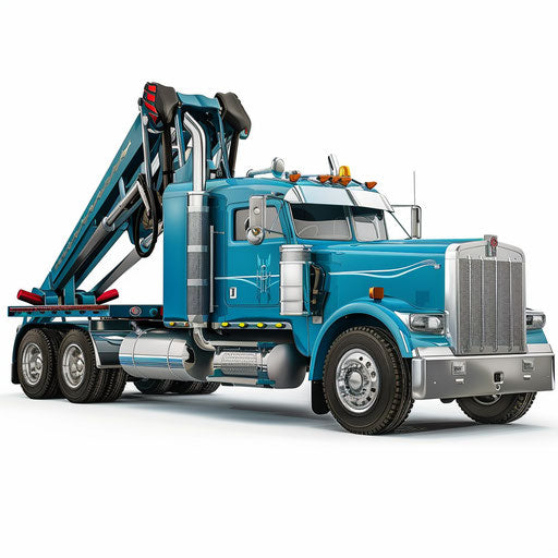 Realistic tow truck illustration on white background