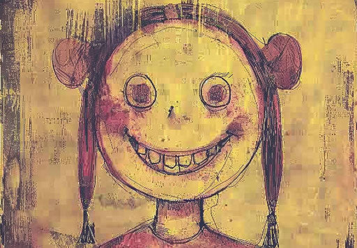 Smiling face Cluj school style disfigured forms