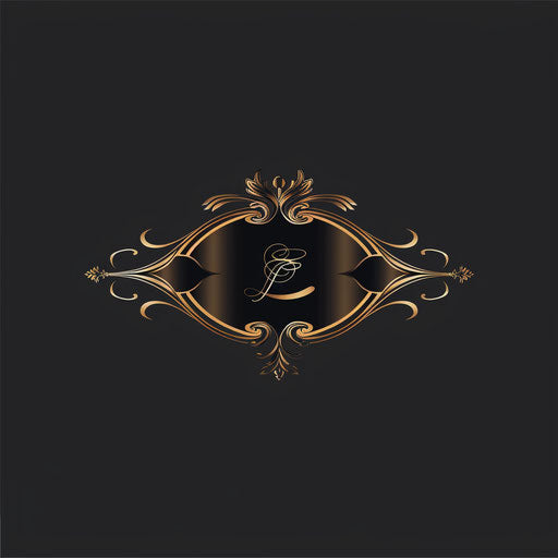 Elegant car logo with monogram and gold accents on dark background