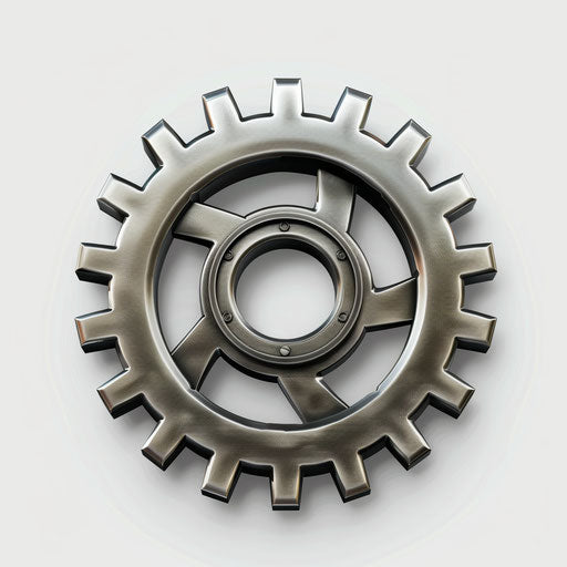 Realistic gear clipart on flat white background
