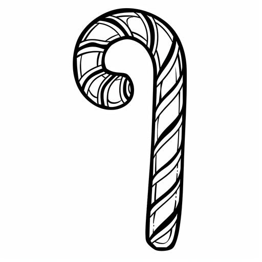 Striped candy cane for coloring