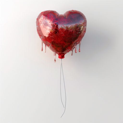 Heart balloon png in a photo realistic style on white background