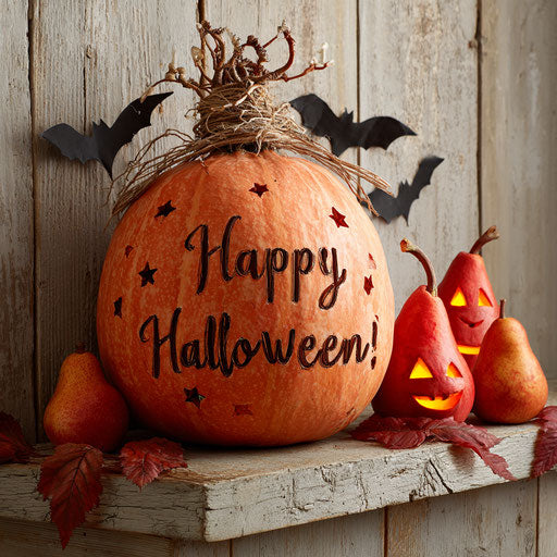 Warm Halloween Celebration with Pumpkin Decoration