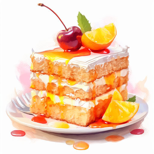 Cake drawing in the style of Impressionistic Art