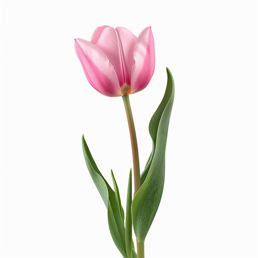 Tulip clipart in a photorealistic style on flat white background