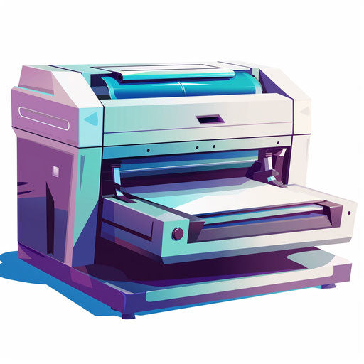 Realistic printer clipart on white background