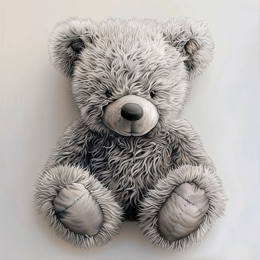 Realistic teddy bear tattoo design on white background