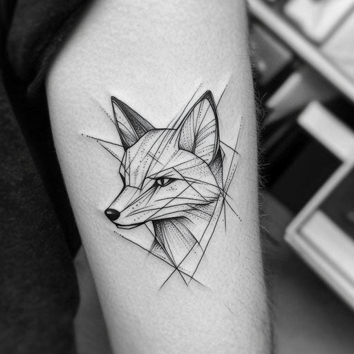 Cool tattoo for men: geometric fox head