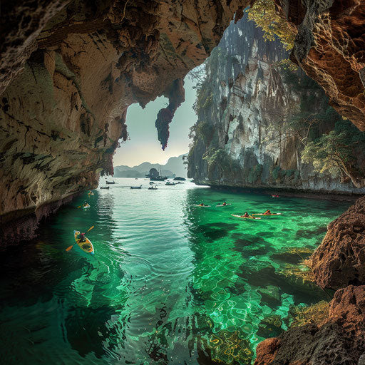 Railay Beach, Thailand: kayakers in clear waters