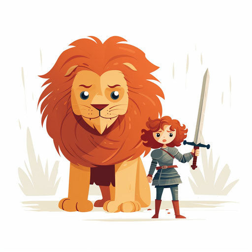 Courageous illustration in Minimalist style, on white background