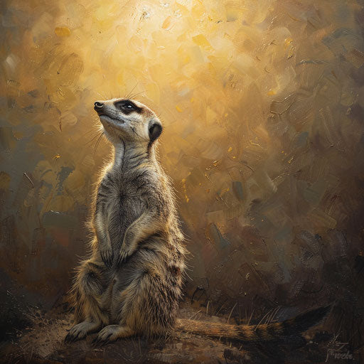 Meerkat in a rare moment of rest, peaceful and serene