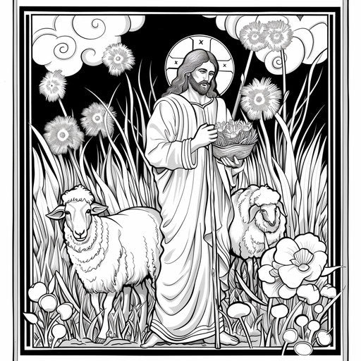 The Good Shepherd in a whimsical illustration